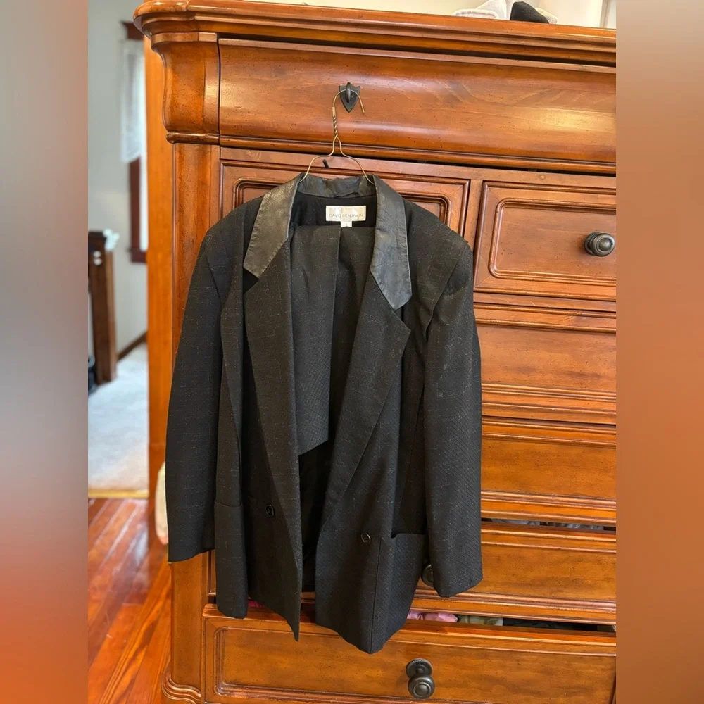 Vintage David Benjamin Women's Black Skirt Suit Size 5 - Picture 1 of 7